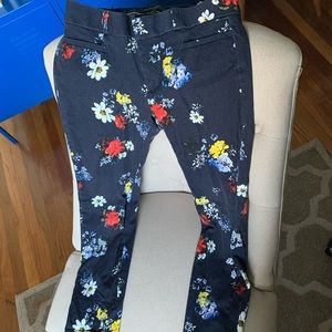 Banana Republic Floral Skinny Ankle Stretch Pants